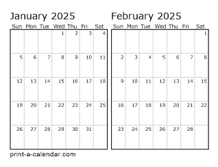 Two Horizontal Months 2025