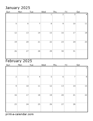 Two Vertical Months 2025